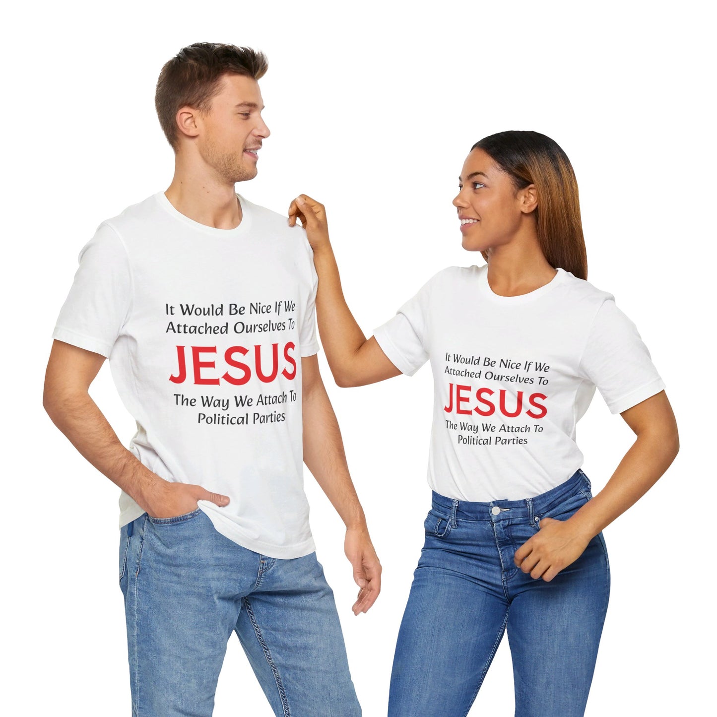 Attached To Jesus Unisex Jersey Short Sleeve Tee