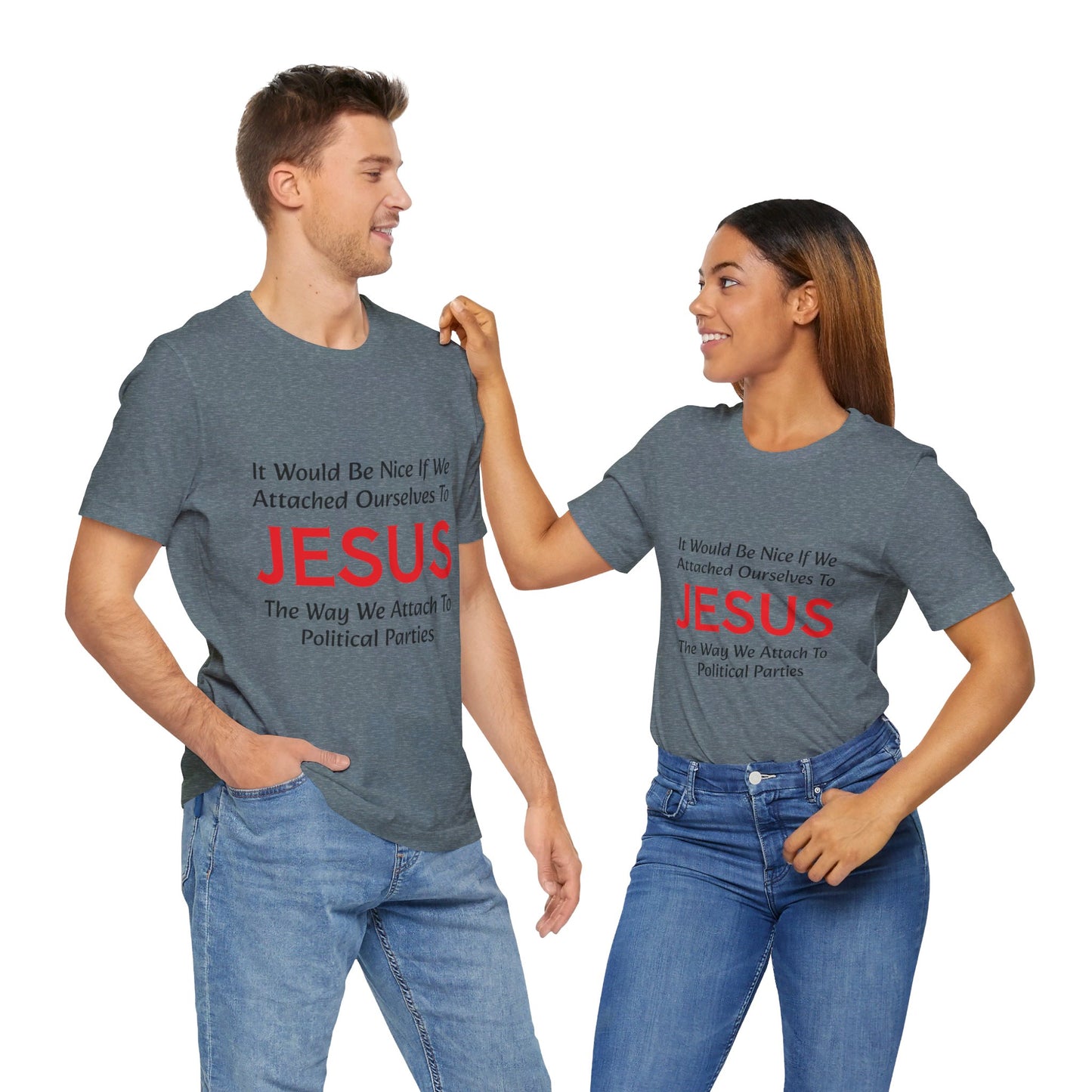 Attached To Jesus Unisex Jersey Short Sleeve Tee