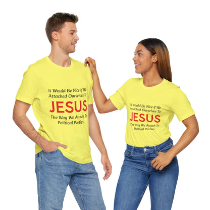 Attached To Jesus Unisex Jersey Short Sleeve Tee